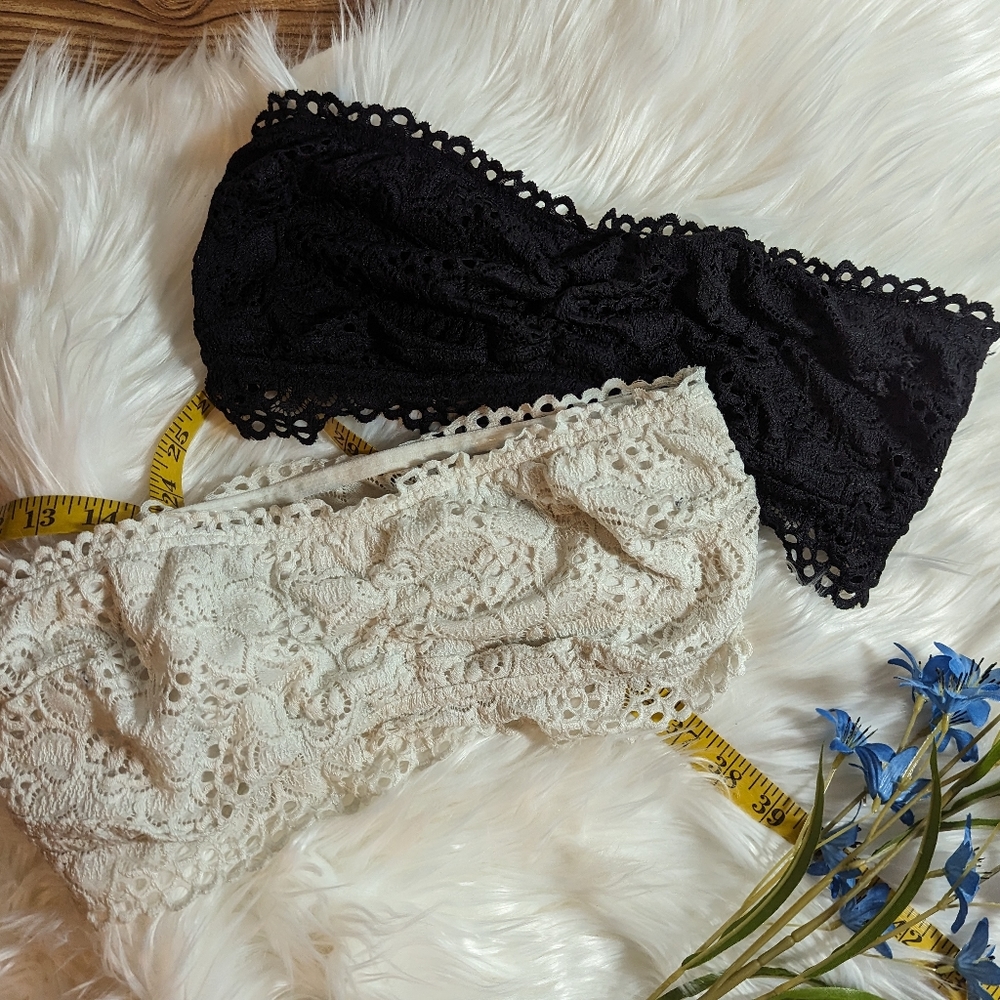 Aerie Lace Overlay Bandeau Strapless Bralette Bundle